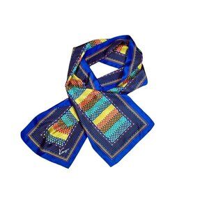 Kensie Vintage Chevron Stripe 100% Silk Rectangular Scarf
